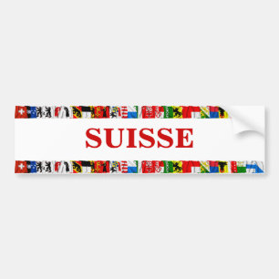The Flags of the Cantons of Switzerland, French Bumper Sticker