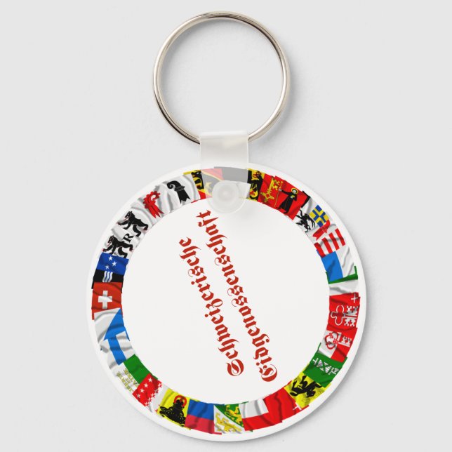 The Flags of the Cantons of Switzerland, German Keychain (Front)