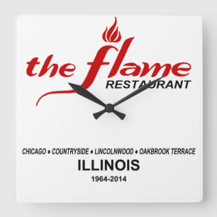 The Flame Restaurants of Illinois Square Wall Clock