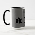 The Flame & Star - Mug<br><div class="desc">This image is a flame from a candle. A star around the flame represents Hanukkah. Done in a black tattoo. "Happy Hanukkah 2014" was added along with a light black backround. Customize with your own words. These mugs are available in assorted styles,  colours and sizes.</div>