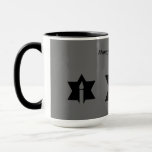 The Flame & Star - Mug<br><div class="desc">This image is a flame from a candle. A star around the flame represents Hanukkah. Done in a black tattoo. "Happy Hanukkah 2014" was added along with a light black backround. Customize with your own words. These mugs are available in assorted styles, colours and sizes.</div>