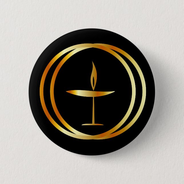 The Flaming Chalice 2 Inch Round Button (Front)