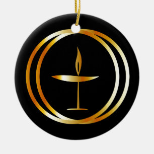 The Flaming Chalice Ceramic Ornament