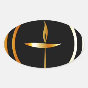 The Flaming Chalice Oval Sticker