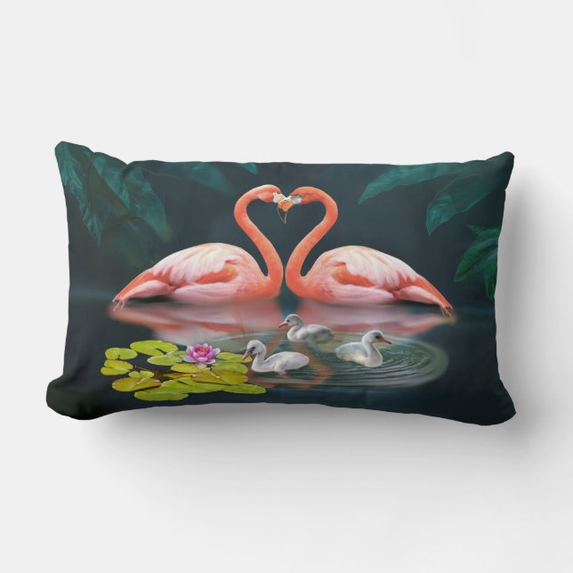  THE FLAMINGO FAMILY LUMBAR PILLOW (Front)