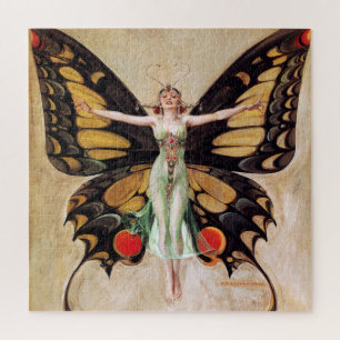 The Flapper Girl's Metamorphosis to Butterfly 1922 Jigsaw Puzzle