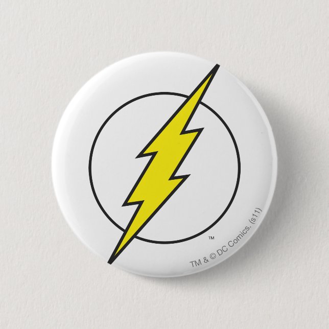 The Flash | Lightning Bolt 2 Inch Round Button (Front)