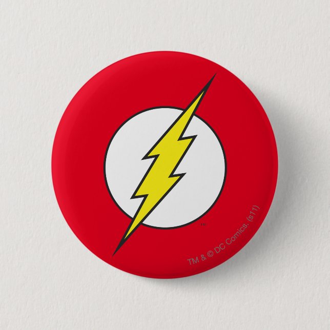 The Flash | Lightning Bolt 2 Inch Round Button (Front)