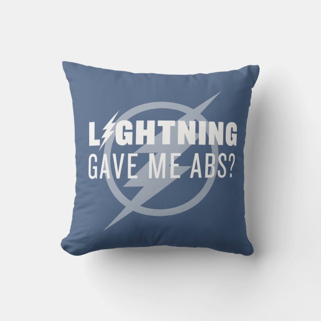 The Flash | "Lightning Gave Me Abs?" Throw Pillow (Front)