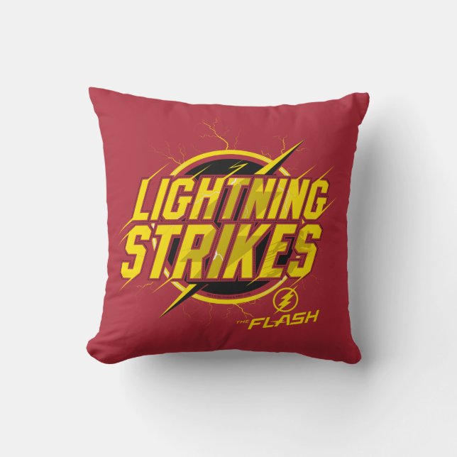 The Flash | "Lightning Strikes" Graphic Throw Pillow (Front)