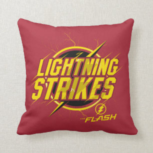 The Flash "Lightning Strikes" Graphic Throw Pillow