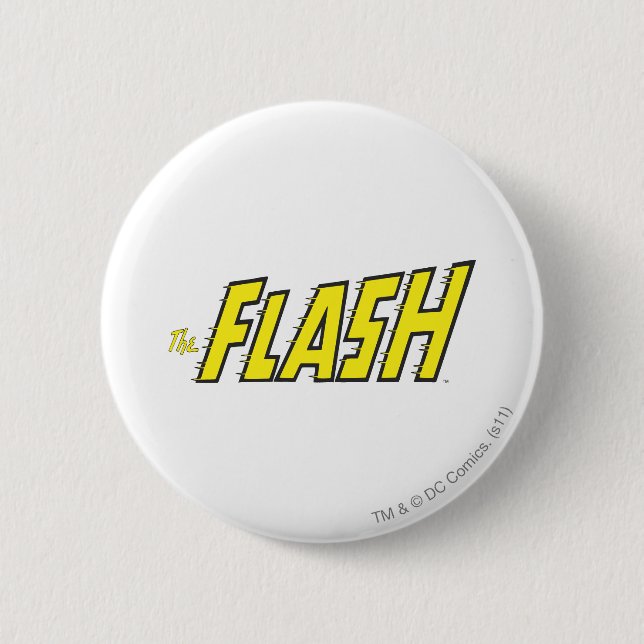 The Flash Logo Yellow 2 Inch Round Button (Front)