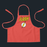 The Flash Name & Lightning Bolt Logo Apron<br><div class="desc">Check out this iconic logo for The Flash,  featuring his name in telescopic speed style over the bright yellow lightning bolt in circle icon!</div>