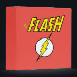 The Flash Name & Lightning Bolt Logo Binder<br><div class="desc">Check out this iconic logo for The Flash,  featuring his name in telescopic speed style over the bright yellow lightning bolt in circle icon!</div>