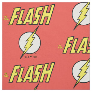 The Flash Name & Lightning Bolt Logo Fabric