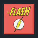 The Flash Name & Lightning Bolt Logo Magnet<br><div class="desc">Check out this iconic logo for The Flash,  featuring his name in telescopic speed style over the bright yellow lightning bolt in circle icon!</div>