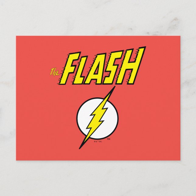 The Flash Name & Lightning Bolt Logo Postcard (Front)