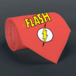 The Flash Name & Lightning Bolt Logo Tie<br><div class="desc">Check out this iconic logo for The Flash,  featuring his name in telescopic speed style over the bright yellow lightning bolt in circle icon!</div>