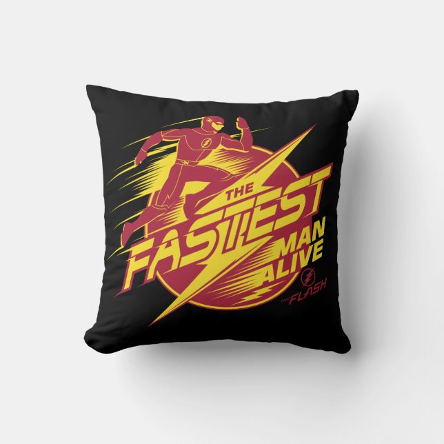 The Flash | The Fastest Man Alive Throw Pillow (Front)