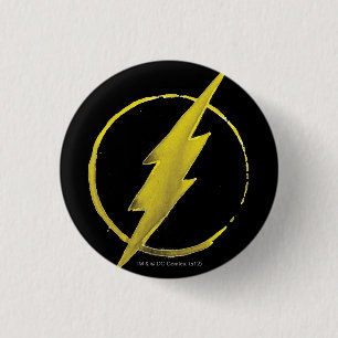 The Flash   Yellow Chest Emblem 1 Inch Round Button