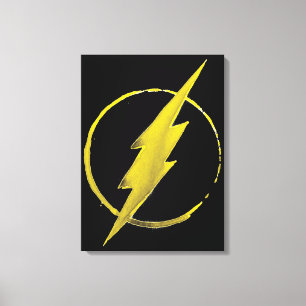 The Flash   Yellow Chest Emblem Canvas Print