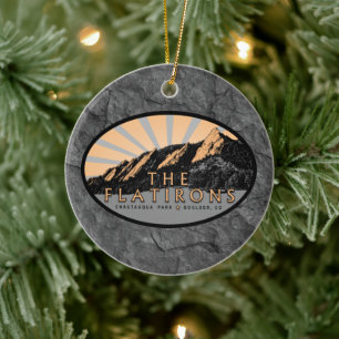 The Flatirons, Chautauqua Park, Boulder Colorado Ceramic Ornament