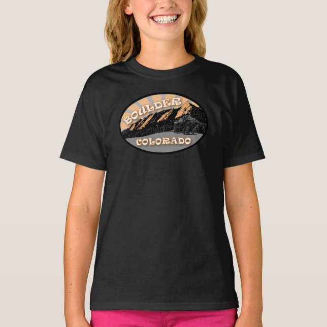 The Flatirons, Chautauqua Park, Boulder Colorado T-Shirt (Front)