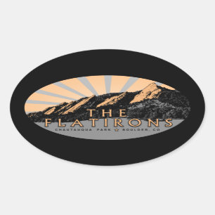 The Flatirons, Chautauqua Park, BoulderStickers Oval Sticker