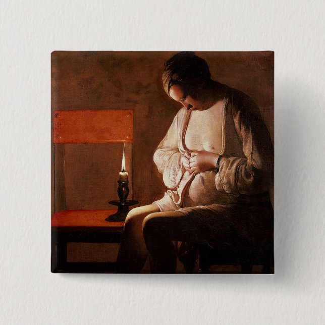 The Flea Catcher 2 Inch Square Button (Front)