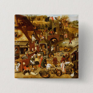 The Flemish Proverbs 2 Inch Square Button