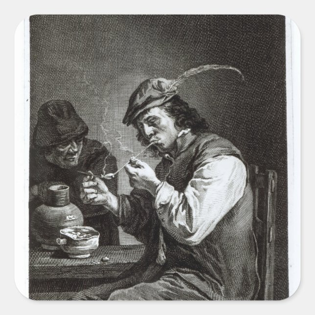 The Flemish Smoker Square Sticker (Front)