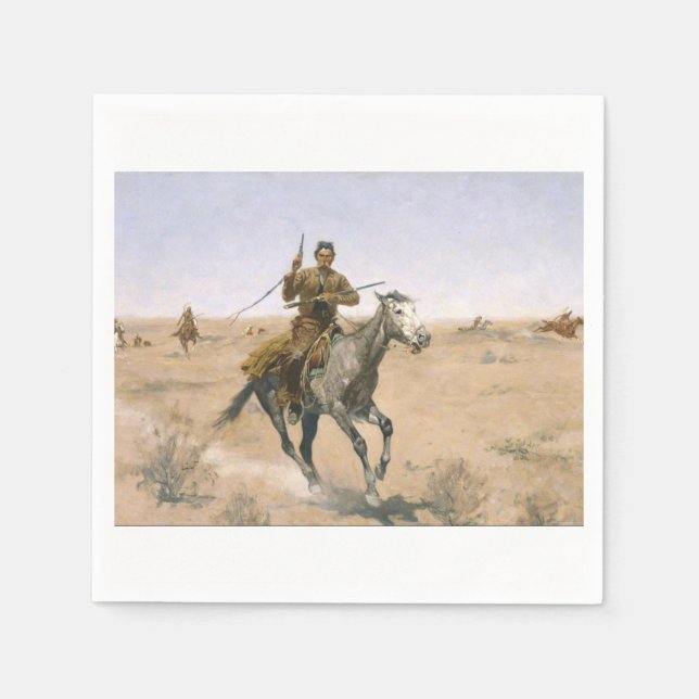 The Flight Frederic Remington Napkin (Front)