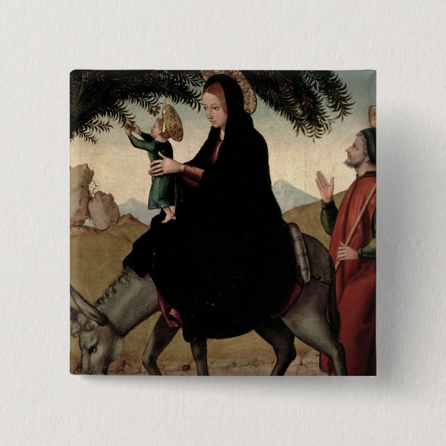 The Flight into Egypt 2 2 Inch Square Button (Front)