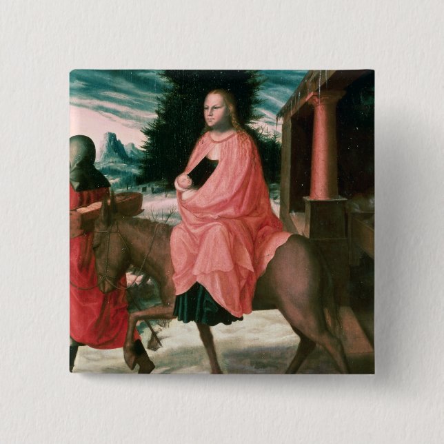 The Flight into Egypt 2 2 Inch Square Button (Front)