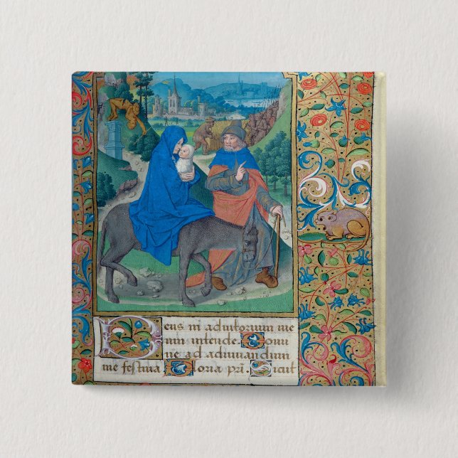 The Flight into Egypt 2 Inch Square Button (Front)