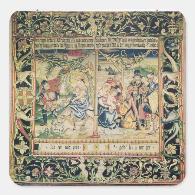 The Flight into Egypt and the Adoration of Square Sticker (Front)