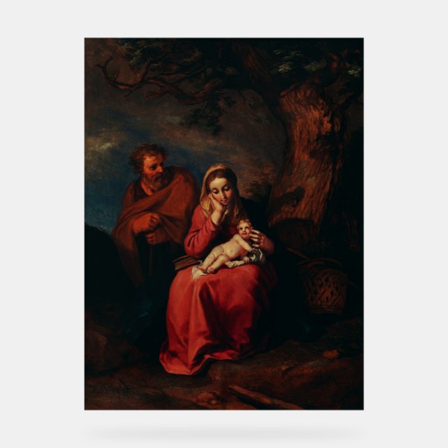 The Flight into Egypt by Abraham Bloemaert  (Recto)