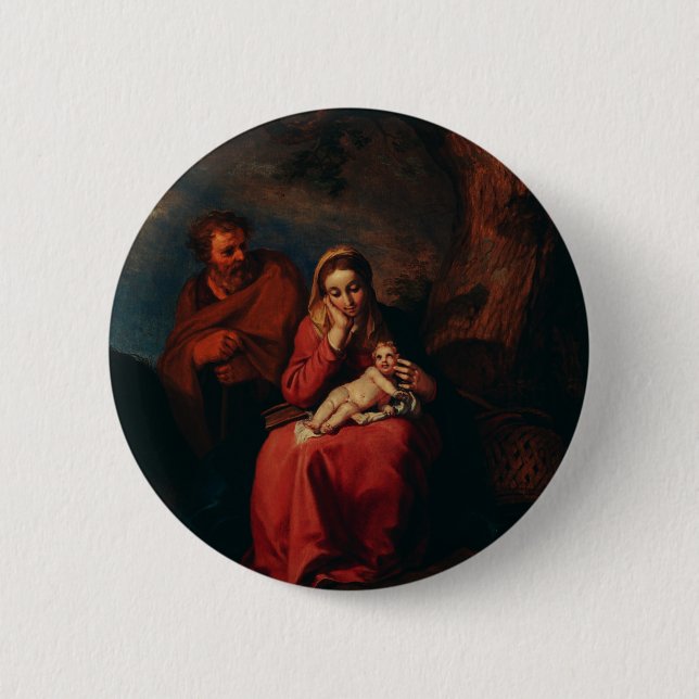 The Flight into Egypt by Abraham Bloemaert  2 Inch Round Button (Front)