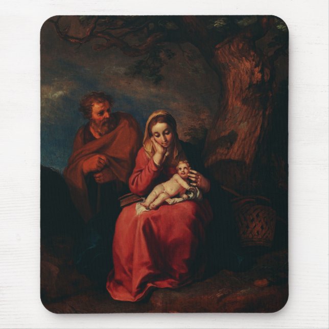 The Flight into Egypt by Abraham Bloemaert  Mouse Pad (Front)