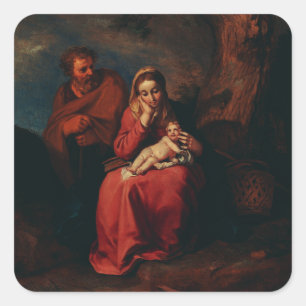 The Flight into Egypt by Abraham Bloemaert  Square Sticker