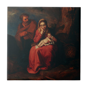 The Flight into Egypt by Abraham Bloemaert Tile