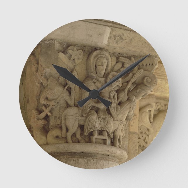 The Flight into Egypt, column capital relief from Round Clock (Front)