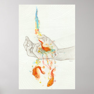 The flight of goldfish poster
