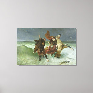 The Flight of Gradlon Mawr  c.1884 Canvas Print