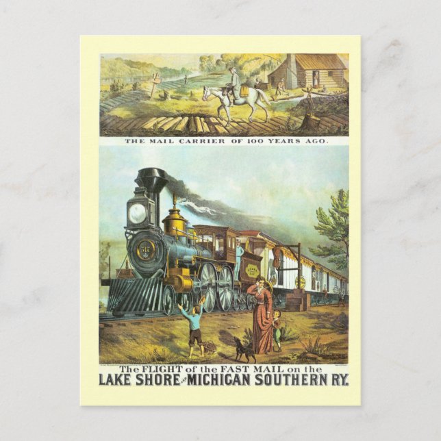 The Flight of The Fast Mail Postcard (Front)