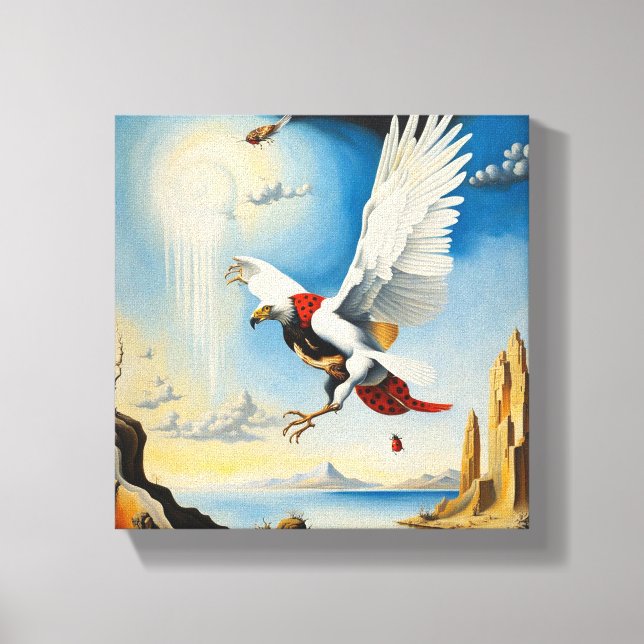 The Flight of the White Eagle and Ladybug Canvas Print (Front)