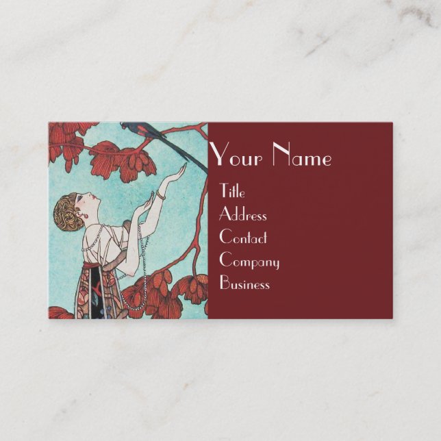 THE FLIGHTY BIRD ,BEAUTY FASHION DESIGNER BUSINESS CARD (Front)