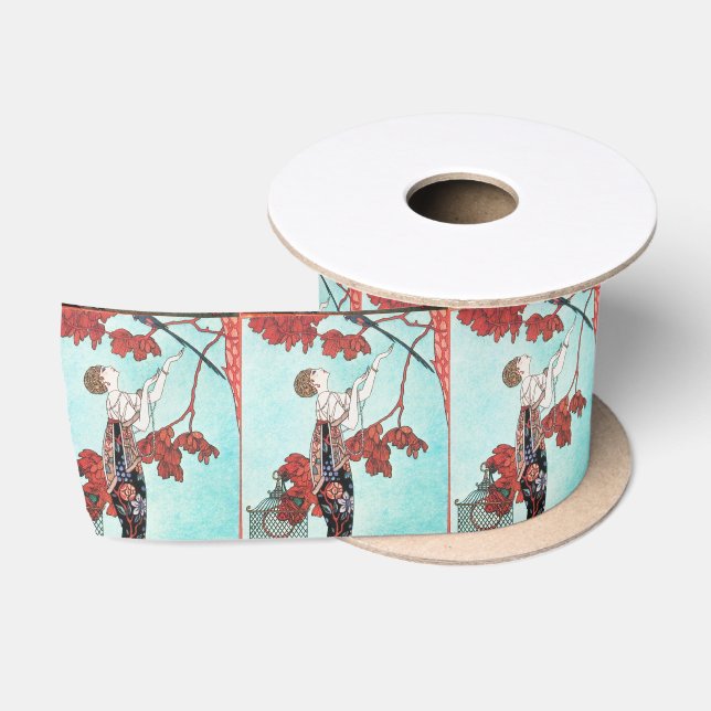 THE FLIGHTY BIRD ,BEAUTY FASHION DESIGNER SATIN RIBBON (Spool)