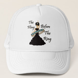 The Fling Before The Ring White Background Trucker Hat