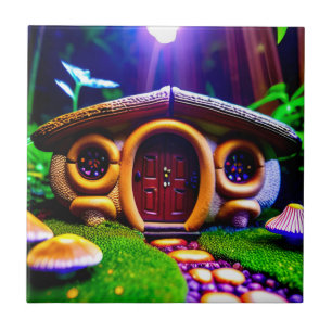 The Flinstone Mushroom House Tile